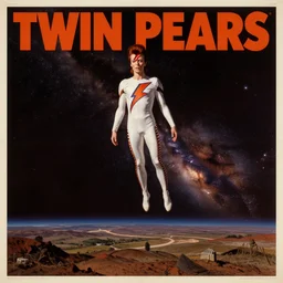 twin peaks poster art, david bowie floating through the cosmo outer space, old retro pulp, by michael whelan, rossetti bouguereau, artgerm, nostalgic, old fashioned