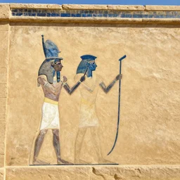 amogus draw on egypt wall
