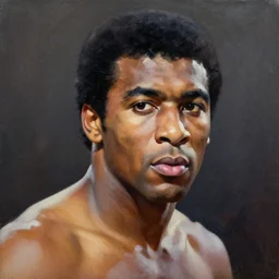 muhammad ali portrait, oil painting, artstation