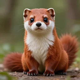redblack stoat male furry _ fursona, photorealistism animal anthropomorphism, weasel furry