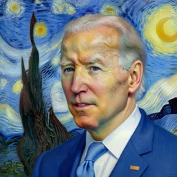 Joe Biden painted by Van Gogh