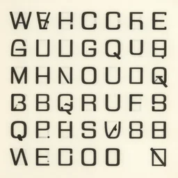 an alien alphabet printed on off white paper, wim crouwel