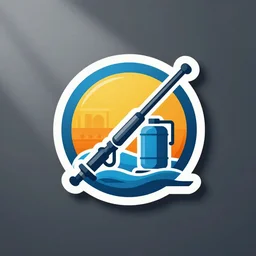 graphic design logo for pressure washing company modern detailed bright colorful vector