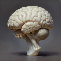 levitating brain, beautiful marble statue, dnd, fantasy oil, painting, unreal 5, daz, rpg, extremely detailed, artgerm, teeth