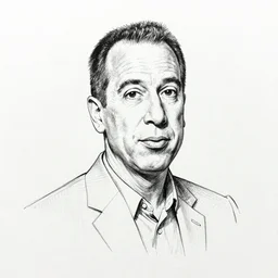 a ballpoint pen doodle of Jerry Seinfeld