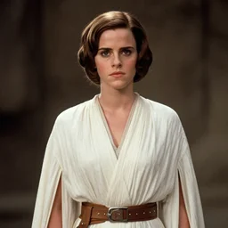 film still of Emma Watson as Princess Leia in Star Wars 1977