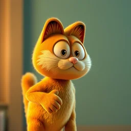 pixar 3 d octane render or garfield the orange cartoon cat, 4 k unreal engine