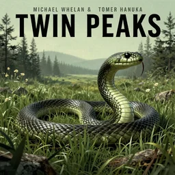 Twin Peaks movie poster artwork by Michael Whelan and Tomer Hanuka, Rendering of snake!!!!!! in the grass, from a scene from Twin Peaks, clean, full of detail, Matte painting, trending on artstation and unreal engine