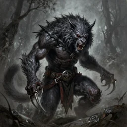 githyanki necromancer painting with wolverine claws, inspired by brom art and and larry elmore