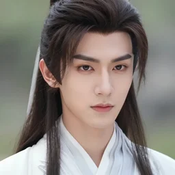 headshot portrait of Wei Wuxian, anime character art, beautiful detail, extreme detail, artstationhd, NIXEU, WLOP, long hair, male character, black hair, Avetetsuya Studios, anime manga panel, trending on artstation