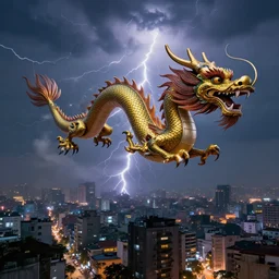vietnamese dragon flying above hanoi city, concept art, moody lightning, amazing composition, high details, octane render, unreal engine