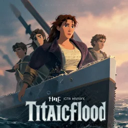 poster for a film animation called the titanicflood, 8 k, hd, dustin nguyen, akihiko yoshida, greg tocchini, greg rutkowski, cliff chiang