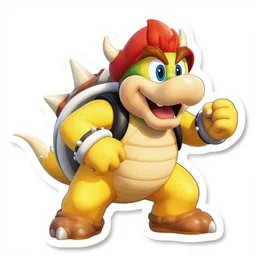 die cut sticker, bowser is mario