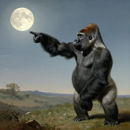 gorilla pointing to the moon by pieter claesz