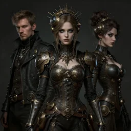 hyper-maximalist overdetailed darkfantasy portrait of an elegant steampunk woman by andrei riabovitchev, tomasz alen kopera, oleksandra shchaslyva. Artstation. Deviantart. 8k 4k 64megapixel.