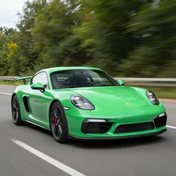 a peridot green 2 0 1 1 porsche cayman r driving, 4 k