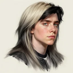 cillian murphy as billie eilish, portrait, intricate, elegant, highly detailed, digital painting, artstation, concept art, wallpaper, smooth, sharp focus, illustration, art by artgerm and greg rutkowski and alphonse mucha
