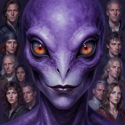 close up sci - fi horror poster art doug lussenhop simon stalenhag reptile eyes, purple jay skin, elegant, highly detailed, centered, digital painting, concept art, smooth, sharp focus, illustration, artgerm, tomasz alen kopera, peter mohrbacher, donato giancola, joseph christian leyendecker, wlop, frank frazetta