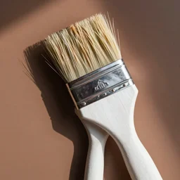 white paintbrush with a solid color background, clipart