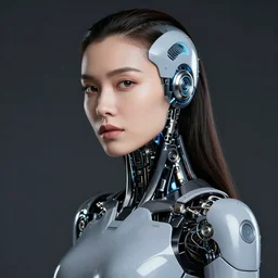portrait photo of a beautiful female ( ( ( ( ( ) ) ) ) cyborg