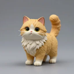 80mm resin detailed miniature of fluffy cute cat, Product Introduction Photos, 4K, Full body, simple background