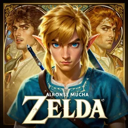 hyperrealist portrait of link from the legend of zelda. by jeremy mann and alphonse mucha, fantasy art, photo realistic, dynamic lighting, artstation, poster, volumetric lighting, very detailed faces, 4 k, award winning
