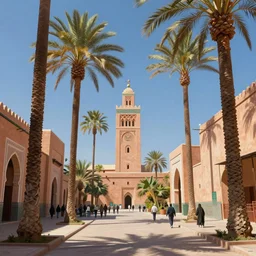 marrakech streets, palm trees, highly detailed, digital painting, artstation, concept art, smooth, sharp focus, illustration, art by greg rutkowski and alphonse mucha