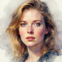 a close up portrait of anne curtis smith, gouache watercolor illustration of filip hodas, dreamy aesthetic, misty, highly detailed, octane render, 8 k, unreal engine 5, trending on artstation, vivid colors, 8 k, by syd mead and jeremy mann