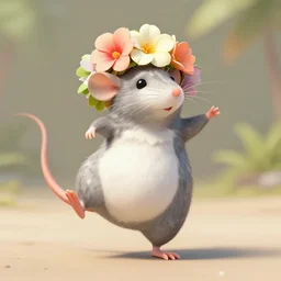 hawaii dancing mouse coconut shell and flower crown