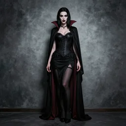 full body photo of a vampire woman