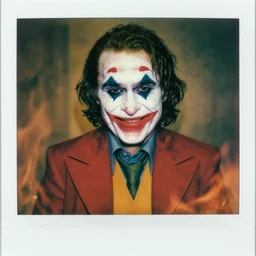 owen wilson! as the joker from the dark knight by lee jeffries and jeff legg, creepy smile, polaroid, 3 3 mm, professional color, graded, photoshop overlay fire photo