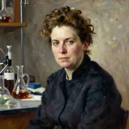 marie curie chemistry laboratory, john singer sargent, oil on canvas