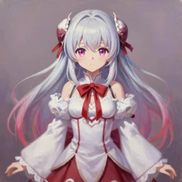 professional digital artwork of Remilia Scarlet from Touhou Project, fine art, fine art oil painting with correct symmetry quality digital art of Remilia Scarlet trending on Artstation