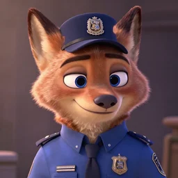 a film still from zootopia main character portrait anthro anthropomorphic wolf security guard head animal person fursona pixar disney animation sharp rendered in unreal engine 5 anime key art by greg rutkowski bloom dramatic lighting modeling beginner render