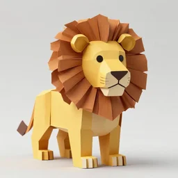 lion paper toy, photorealistic, hd, trending on artstation