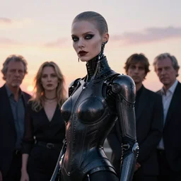 photographic portrait of a stunningly beautiful cybergothic female replicant android in soft dreamy light at sunset, contemporary fashion shoot, by edward robert hughes, annie leibovitz and steve mccurry, david lazar, jimmy nelsson, breathtaking, 8 k resolution, extremely detailed, beautiful, establishing shot, artistic, hyperrealistic, beautiful face, octane render