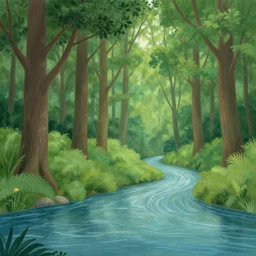 magical trees and a river by anderson debernardi and pablo amaringo