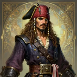 captain pirate man high detail, deep focus, d & d, fantasy, intricate, elegant, highly detailed, digital painting, artstation, concept art, matte, sharp focus, illustration, hearthstone, art by artgerm and greg rutkowski and alphonse mucha