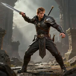 the stereotypical dungeons and dragons player, hyper real portrait, 4 k, dynamic pose.