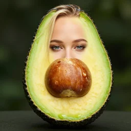 jennifer lawrence completely covered in a big avocado