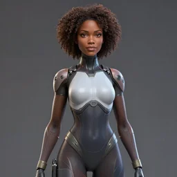 african female android, by MARVEL comics and Sandra Chevrier, 4k