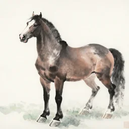 horse, by xu beihong, ink