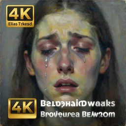 a vague face crying, nameless, expressionist, high quality, 4k, oil on canvas by Elias Tykeson, masterpiece, award-winning