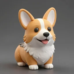 plasticine figure of a cute corgi, 8 k, hdr, trend in artstation, photo studio, professional lighting