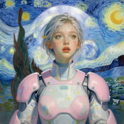 portrait of a beautiful girl, lsd trip, futuristic clothes, pastel colors, beautiful face, rule of thirds, spotlight, drips of paint, expressive, passionate, by mandy jurgens, by vincent van gogh, digital painting