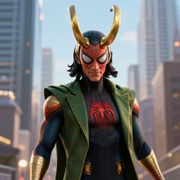 loki as spiderman ,highly detailed, 4k, HDR, award-winning, artstation, octane render
