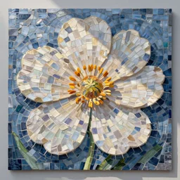flower composition, impressionist mosaic,