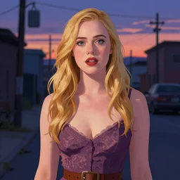 a striking hyper real illustration of Elle Fanning in the twilight zone