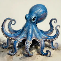 blue octopus. detailed. deep. masterpiece. salvador dali