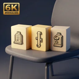 3 d render blocs of software on a chair leg, pipeline development stilized illustration, rule of thirds, clean linework, dramatic, award winning, 4 k, trending on artstation, photorealistic, volumetric lighting, octane render